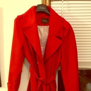 Cole Haan XL windbreaker trench coat w/ hood.